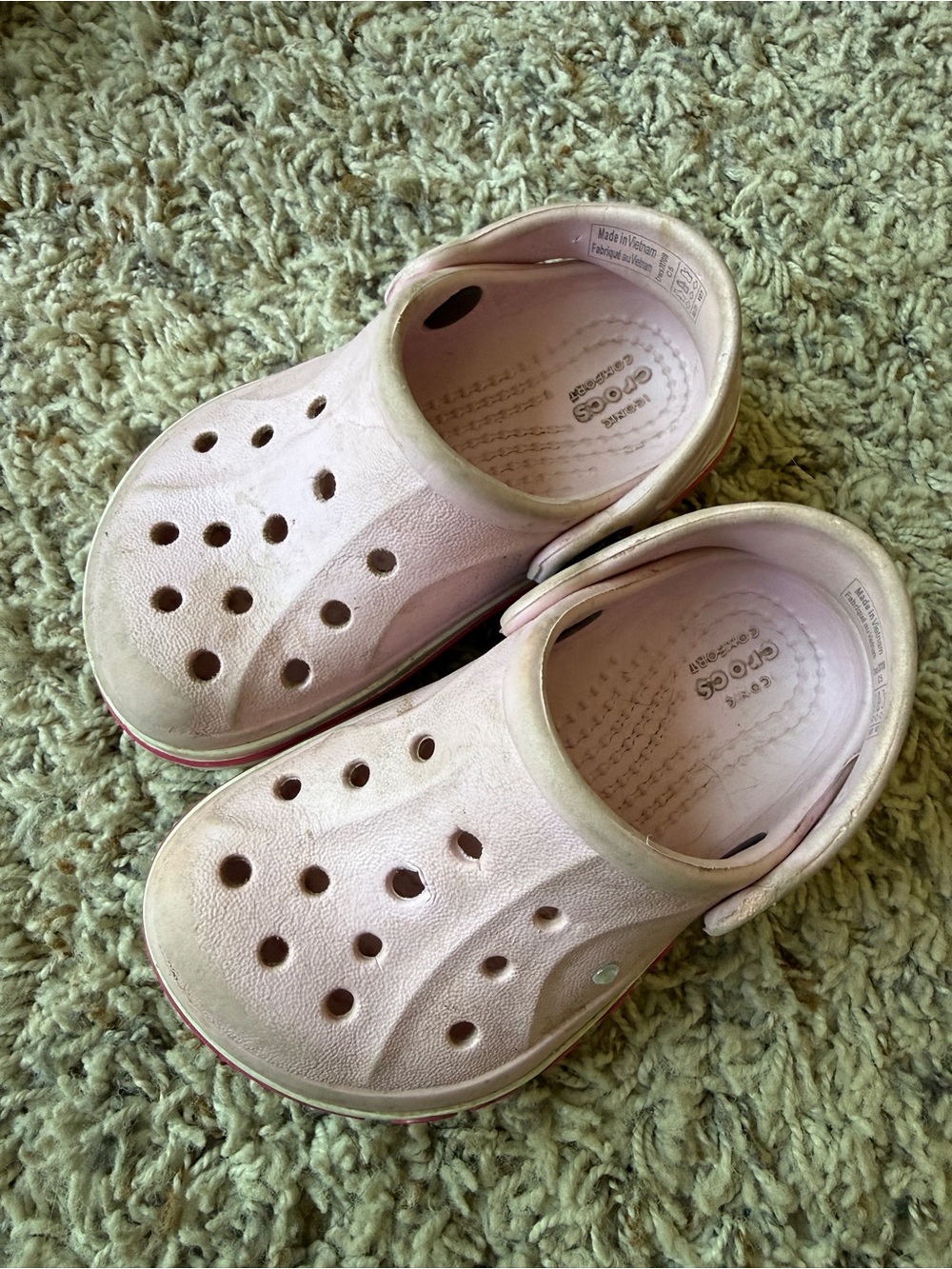 CROCS Kids Classic Clog in Pale Pink with Pink Trim